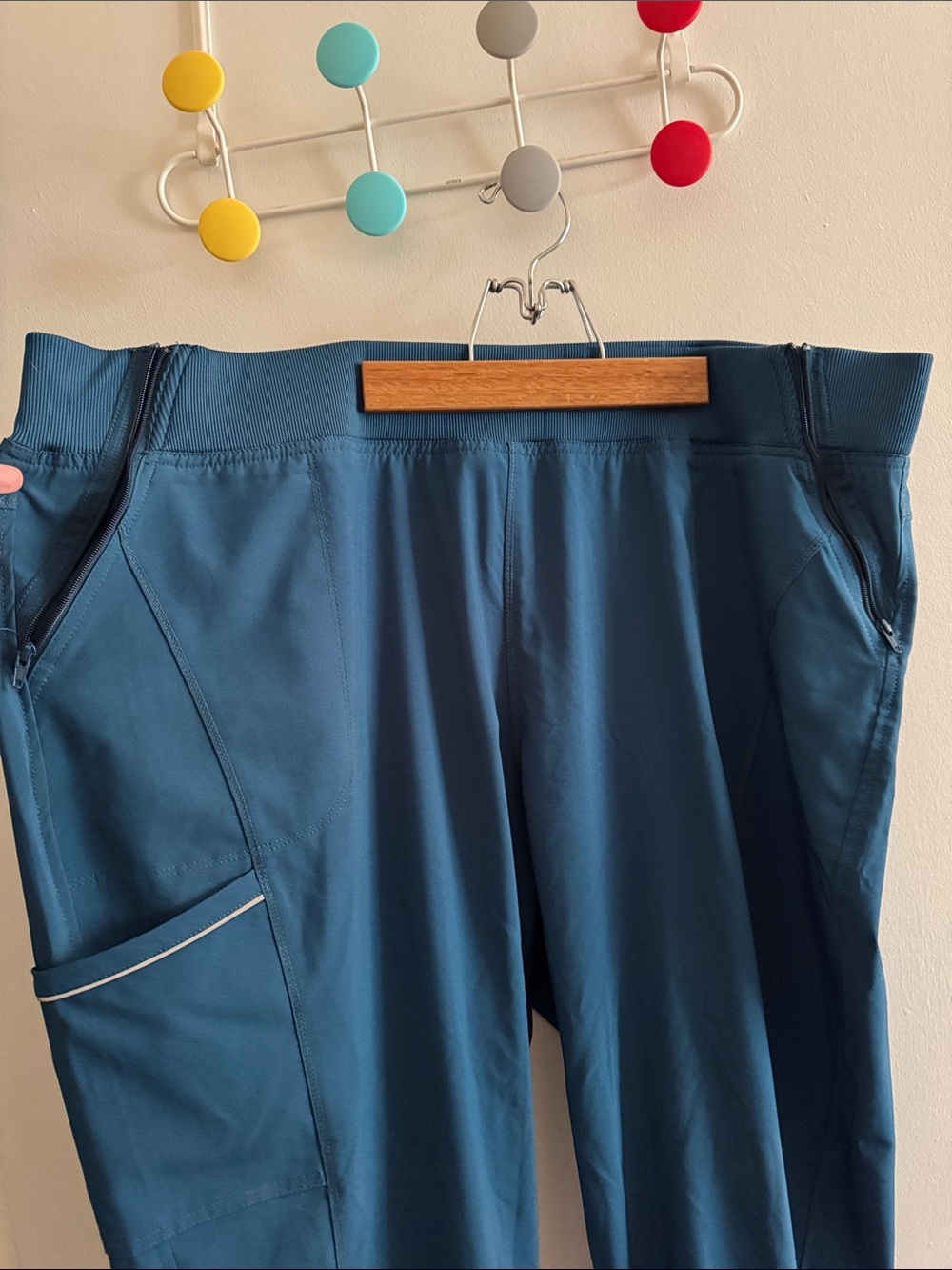 Womens Cherokee Caribbean blue scrub joggers